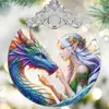 Enfeites de Natal em Vitral Transfronteiriços Enfeites Pendentes Decorações de Árvore de Natal Presentes para Amigos e Irmãs