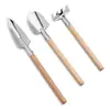 Mini Conjunto de Ferramentas de Jardinagem Pequeno Aço Inoxidável Pá de Jardim Rastelo para Plantio de Flores Suculenta Pá Pequena Conjunto de Três Peças