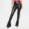 Pantalones de Campana de Estilo Europeo y Americano para Comercio Exterior, Pantalones Largos Elásticos Ajustados Sexy con Aberturas Laterales, Pantalones de Polipiel Pg2504