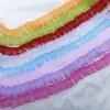 En stock 2.3cm carácter de metro encaje no elástico DIY descuento ropa accesorios para el cabello accesorios encaje plisado precio por 1 metro