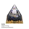 Pirâmide de Cristal Natural 5cm Estilo Europeu e Americano Decoração de Mesa para Casa e Escritório Ornamento de Pirâmide de Resina para Yoga Meditação