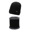 Gorro de Tricô Masculino Outono e Inverno Veludo Quente Lã Chapéu à Prova de Frio Cachecol de Pescoço Chapéu de Duas Peças Amazon Chapéu Pulôver