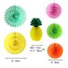 Fruta Hawaiana piña bola de nido de abeja de papel flor de papel en bola flor de abanico de papel traje de decoración para fiesta temática de verano Amazon