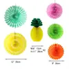Piña de fruta hawaiana bola de panal de papel bola de flor de papel abanico de papel flor juego de decoración para fiesta temática de verano Amazon