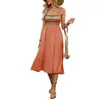 Amazon 2026 Verano Estilo Europeo y Americano Vestido de Tirantes Finos Comercio Transfronterizo Estilo Étnico Patchwork de Retazos Atado Vestido Elegante