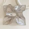 Lenço quadrado de tecido estilo coreano, elástico de cabelo grande, acessório de cabelo de renda doce e delicado, tiara de alta qualidade, rabo de cavalo, estilo francês