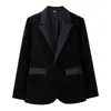 Comércio Exterior Europeu e Americano Primavera Nova Moda Feminina Vestido Cor Sólida Blazer de Veludo Conjunto Casual de Calças