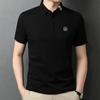 Camiseta polo leve bordada estilo coreano, nova moda verão 2025, com contraste, slim fit, manga curta, masculina, da moda