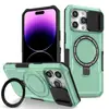 Adecuado para el Nuevo iPhone 17 Pro Soporte Magnético Funda Anticaídas para Teléfono Apple 13 Ventana Deslizante Soporte para Coche Cubierta Protectora