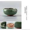 Taza de Grietas de Hielo Plato de Tinta Cerámico Pluma de Caligrafía Soporte para Pincel de Lavado Plato de Agua Tinta Tinta Taza con Patrón de Esmalte de Grietas de Hielo Estudio Cuatro Tesoros