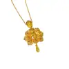 Colar com Pingente de Cauda de Pavão Dourado Areia Vietnamita Ouro Imitação Simples Versátil Corrente para Clavícula Feminina Cor Duradoura Atacado