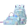 Nova Mochila Escolar Transfronteiriça para Meninas do Ensino Fundamental e Médio, Mochila Leve e Redutora de Carga, Conjunto de Três Peças para Estudantes, Mochila, Amazon