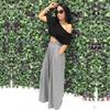 Pantalones de Moda de Personalidad con Cuerno de Venta Caliente Pantalones Casuales de Pierna Ancha Pantalones de Pierna Ancha 14 Colores Opcionales