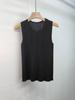 Chaleco plisado de cuello redondo para mujer 2025 Verano Nueva Moda Casual Elegante Versátil Jersey Sin Mangas Top Básico