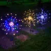 Luzes de Fogo de Artifício LED Solares Luzes de Ambiente para Jardim Externo Luzes de Varanda Luzes Coloridas Cordões de Luz Transfronteiriços Super Brilhantes Natal