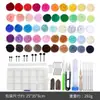 Set de Fieltro de Tiras de Lana de Colores 66S Paquete de Material para Fieltro de Aguja Herramienta Manual DIY Set