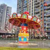 Punto Turístico al Aire Libre Celebridad de Internet Silla Voladora Giratoria de 16 Plazas, Estilo Novedoso, Cabeceo Ajustable Equipo de Diversión para Niños