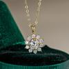 Collar de Plata Esterlina 925 con Colgante de Moissanita para Mujer Chapado en Oro de 14K Girasol Clásico Transfronterizo Suministro Exclusivo