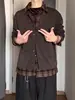 Ropa para Hombre Estilo Old Money: Camisa Falsa de Dos Piezas de Manga Larga para Otoño, Aspecto Sofisticado e Intelectual, Ropa en Capas con Chaqueta, Vintage