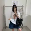 Camiseta Blanca de Manga Corta Estilo Perezoso para Mujer Algodón Puro 2026 Verano Holgada Casual Estampado de Garfield Top Camiseta Ins