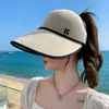 Sombrero de Sol de Ala Ancha para Mujer, Nuevo Estilo Primavera y Verano, Gorra de Béisbol Transpirable de Malla con Protección Solar, Sombrero para Viajes al Aire Libre con Protección UV