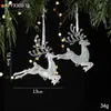 Colgante Transparente de Acrílico Copo de Nieve Alce Ins Accesorio para Fotos Decoración Colgante Decoraciones Navideñas Decoración de Árbol de Navidad