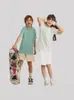 Camiseta Solona Transfronteriza para Niños Talla Grande Moderna de Manga Corta Holgada Cuello Redondo Manga Media Fresca de Algodón Camiseta Estampada Personalizada con Logo