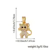 Colar com Pingente de Gato em Cobre com Microincrustação de Zircônia Distrital Lu Corrente de Caixa Pingente de Girafa Joia Banhada a Ouro Cobre Lm