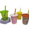Vaso de plástico con pajita para niños de dibujos animados, vaso para aprender a beber, vaso para agua para el hogar, vaso con pajita conveniente, vaso de entrenamiento para el hogar y salidas