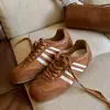 Versión de Piel de Oveja ~5CM Tacón Oculto Zapatos de Entrenamiento Alemanes Retro para Mujer Otoño 2026 Nuevos Zapatos Casuales de Suela Gruesa Zapatos Deportivos Zapatos de Forrest Gump