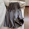 Otoño 2026 Nuevo Estilo Vintage de Moda Falda Larga de Cuero Proteico Dobladillo Elegante Falda Venta al por Mayor H10EQ8506
