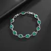 Pulsera minimalista de piedras preciosas arcoíris transfronteriza para mujer, con cuentas coloridas de circonita cúbica estilo tenis, un accesorio colorido ligero y versátil