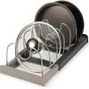 Sobre de Mesa Multicapa Acero Inoxidable Retráctil Ajustable Soporte de Almacenamiento para Tapas de Olla Caja de Almacenamiento para Tapas de Olla Soporte Extensible para Tapas de Olla