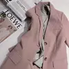 Jaqueta blazer feminina de estudante, novo top casual solto para primavera e outono, versátil e estiloso, blazer rosa, preto moderno