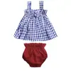 Una generación de ropa de bebé para niños ins verano nuevo comercio exterior niñas chaqueta de algodón tirantes pantalones cortos al por mayor