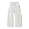 Ropa Vintage 25 Otoño Nueva Moda Callejera Juvenil Marca Pantalones Blancos Simples de Cimitarra para Hombre Holgados de Pierna Ancha Casuales