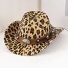 Sombrero Vaquero Occidental de Gamuza con Borde Rizado para Hombres y Mujeres Sombrero para Viajes al Aire Libre Ala Enrollada Sombrero de Estilo Étnico Sombrero de Fieltro