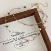 Collar único de cristal de grava de colores, collar de cadena fina con cuentas de piedras de colores para la clavícula, un accesorio fresco y suave para usar en capas en primavera y verano