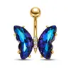 Piercing de Umbigo Borboleta Amazon Zircônia Multicolorida Argola de Umbigo Aço Inoxidável para Fabricantes de Joias para Piercing Transfronteiriços