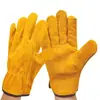 Guantes de Soldador de Cuero de Vaca de Dos Capas Cortos Completamente de Cuero Resistentes al Desgaste Antideslizantes Guantes Dorados para Conducir Aislados Protección Laboral Guantes de Soldadura