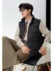 Chaleco de plumón Enbu para otoño e invierno para hombre, cálido, casual y deportivo, con un relleno del 90% de plumón de pato blanco y un cuello alto