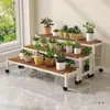 Novo Modelo 2025 Carrinho de Flores com Rodas para Sala de Estar, Suporte de Chão, Rack de Armazenamento Móvel para Varanda, Suporte de Vasos de Flores Escalonado Multicamadas