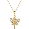 [Aço titânio] Colar de diamantes borboleta elfo luz luxo elegante lindo feminino Net vermelho all-match clavícula corrente titânio aço