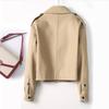 Chaqueta de Cuero Haining Estilo Jiang Shuying para Mujer, Estilo Corto, Versión Coreana Otoño e Invierno, Chaqueta de Cuero Biker Holgada, Abrigo Pequeño