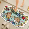Alfombra de Piso de Barro de Diatomeas Dibujo Animado de Capibara Alfombrilla para Pies Absorbente de Agua de Baño Capibara Lindo Forma Irregular Antideslizante Alfombra de Entrada