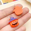 Novo Desenho Animado Fofo Halloween Resina Abóbora Fantasma Fofo Morcego Aranha Castelo Pingente Acessórios de Joias DIY