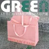 Sacola Rosa para Loja de Roupas Femininas, Bolsa Tote Rosa, Sacola de Papel com Logo, Sacola de Compras de Roupas de Luxo, Lembrança Inglesa