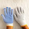 Guantes de algodón grueso personalizados antideslizantes, guantes de hilo de algodón antideslizantes, guantes protectores para manipulación en obras de construcción, se pueden imprimir con texto