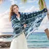 Bufanda Retro Estilo Étnico Primavera y Verano Versátil Delgada de Seda Bufanda Multifuncional de Viaje Protector Solar Chal Distintivo Toalla de Playa