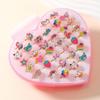 Cross-border Novo Cartoon Anel Infantil Princesa Meninas Rhinestone Grab Clip bonito Mão Ornamentos Amor Caixas de Presente Amor